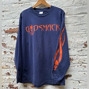 Vintage Godsmack Long-Sleeve tee XL 2000’s rare distressed Skull,tribal metal